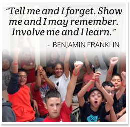 Tell me and I forget. Show me and I may remember. Involve me and I learn. - Benjamin Franklin