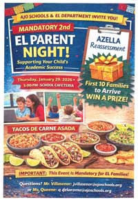 EL Parent Night flyer